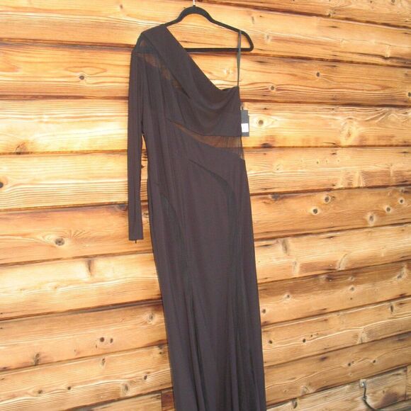 NWT Mac Duggal 11311 JERSEY ONE SHOULDER ILLUSION CUT OUT GOWN Dress - Picture 9 of 16